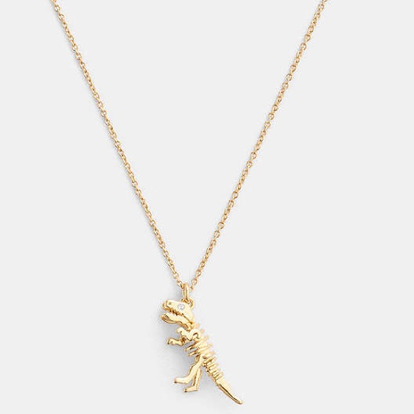 Coach Skeletal Rexy Pendant Necklace ( Matching Earrings Available)